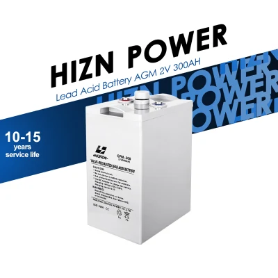 Hizn Rechargeable Long Life Duration AGM 2V 300ah Sealed Lead Acid Battery